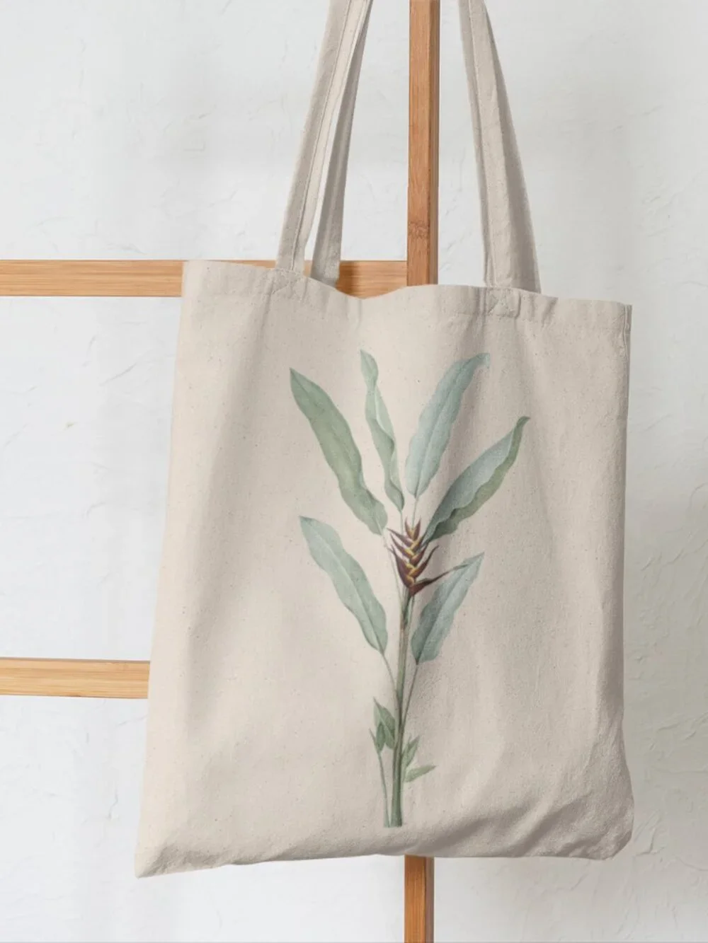 Parrot Heliconia Vintage Floral Print Graphic Canvas Tote Bag
